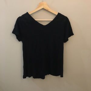 Black t-shirt with lace details
